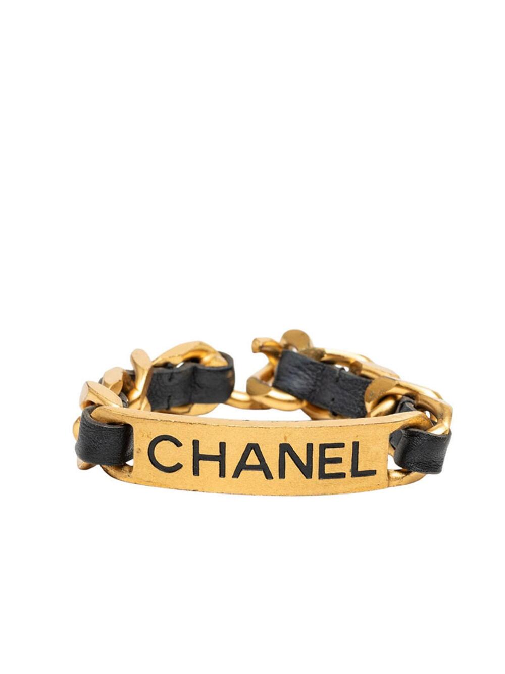 Chanel Vintage Bracelet Leather Black #343234C10B